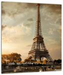 Mivali Tablou pe sticlă - Turnul Eiffel. Paris, Franța, dintr-o bucată 30x30 cm pe sticlă (V023074V3030GD)