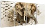 Mivali Tablou - Elefant spârgând peretele, din patru bucăți 160x80 cm (V022794V16080)