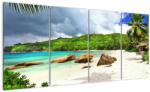 Mivali Tablou - Seychelles, plaja Takamaka, din patru bucăți 160x80 cm (V022755V16080)
