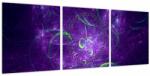 Mivali Tablou -abstracție violetă (cu ceas), din trei bucăți 90x30 cm cu ceas (V020146V9030C)