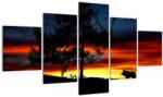 Mivali Tablou - Silueta unui lup, din cinci bucăți 125x70 cm (V022548V12570)