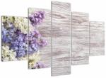 Mivali Tablou - Liliac pe lemn, din cinci bucăți 150x105 cm (V023335V150105)