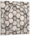 Mivali Tablou - Hexagoane design beton (cu ceas), dintr-o bucată 30x30 cm cu ceas (V023125V3030C)