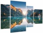 Mivali Tablou - Lacul montan (cu ceas), din patru bucăți 110x75 cm cu ceas (V022151V11075C)