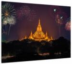 Mivali Tablou pe sticlă cu artificii în Asia, dintr-o bucată 70x50 cm pe sticlă (V020037V7050GD)