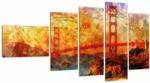 Mivali Tablou - Golden Gate, SanFrancisco, California, din cinci bucăți 110x60 cm (V023211V11060)