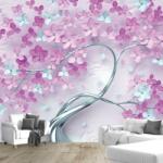Mivali Fototapet - Copac violet cu flori 3D, vlies, 441x306 cm (T100102TQ9)