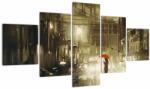 Mivali Tablou - Femeie într-o noapte ploioasă, din cinci bucăți 125x70 cm (V023207V12570)