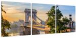 Mivali Tablou - Pod peste râu, Budapesta, Ungaria, din trei bucăți 90x30 cm (V023128V9030)