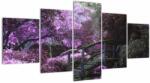 Mivali Tablou - copaci violeți, din cinci bucăți 150x80 cm (V020683V150805PCS)