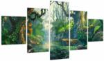 Mivali Tablou - Ilustrare pădure tropicală, din cinci bucăți 125x70 cm (V023849V12570)