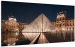 Mivali Tablou pe sticlă - Louvre noaptea, dintr-o bucată 100x50 cm pe sticlă (V021689V10050GD)