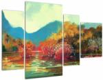 Mivali Tablou - Culorile toamnei (cu ceas), din patru bucăți 110x75 cm cu ceas (V023430V11075C)
