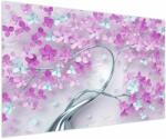 Mivali Tablouri cu flori pe trunchi argintiu - abstract, dintr-o bucată 150x100 cm (V021303V150100)