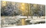 Mivali Tablou - Cabană în pădure, pictură în uei, dintr-o bucată 200x100 cm (V023251V200100)