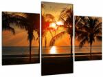 Mivali Tablou cu palmier în apus de soare, din trei bucăți 90x60 cm (V020622V90603PCS)
