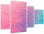 Mivali Tablou cu textură colorată (cu ceas), din patru bucăți 110x75 cm cu ceas (V020814V11075C)