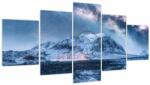 Mivali Tablou cu munți și ceul cu stele (cu ceas), din cinci bucăți 150x80 cm cu ceas (V022181V15080C)