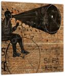 Mivali Tablou - Barbat cu biciclete stil Bansky, dintr-o bucată 30x30 cm (V023471V3030)