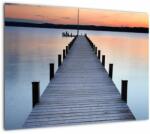 Mivali Tablou pe sticlă - Ponton de la Lacul Starnberger, Bavaria, Germania, dintr-o bucată 70x50 cm pe sticlă (V023491V7050GD)