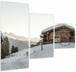 Mivali Tablou - cabana montană în zăpadă (cu ceas), din trei bucăți 90x70 cm cu ceas (V020589V9070C)