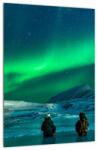 Mivali Tablou cu oameni la Aurora borealis, dintr-o bucată 30x40 cm (V021209V3040)