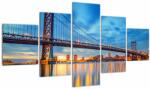 Mivali Tablou - Podul Benjamin Franklin, Philadelphia, din cinci bucăți 125x70 cm (V023187V12570)