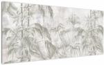 Mivali Tablou - Plante tropicale pe perete gri, dintr-o bucată 120x50 cm (V022878V12050)