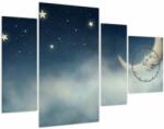 Mivali Tablou - Luna cu stele (cu ceas), din patru bucăți 110x75 cm cu ceas (V022333V11075C)