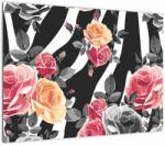 Mivali Tablou pe sticlă cu trandafiri înfloriți, dintr-o bucată 70x50 cm pe sticlă (V022024V7050GD)