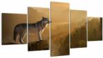 Mivali Tablou - Lup pe stăncă, din cinci bucăți 150x80 cm (V022674V150805PCS)