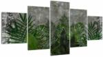 Mivali Tablou - Zid de beton cu plante (cu ceas), din cinci bucăți 150x80 cm cu ceas (V022812V15080C)