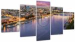 Mivali Tablou cu orașul Bratislava cu râu (cu ceas), din cinci bucăți 150x80 cm cu ceas (V020706V15080C)