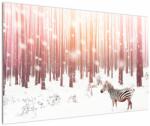 Mivali Tablou - Zebra în pădurea înzăpezită, dintr-o bucată 120x80 cm (V022375V12080)