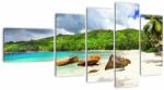 Mivali Tablou - Seychelles, plaja Takamaka, din cinci bucăți 110x60 cm (V022755V11060)