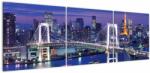 Mivali Tablou metropolei nocture, din trei bucăți 150x50 cm (V022195V15050)