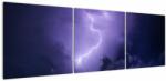 Mivali Tablou - cerul violet cu fulger, din trei bucăți 150x50 cm (V020062V15050)
