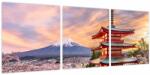 Mivali Tablou - Fuji, Japonia, din trei bucăți 90x30 cm (V023908V9030)