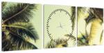 Mivali Tablou - Palmieri de cocos (cu ceas), din trei bucăți 90x30 cm cu ceas (V023328V9030C)