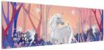 Mivali Tablou - Unicorn în pădurea fermecată, din trei bucăți 150x50 cm (V023531V15050)