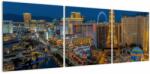 Mivali Tablou cu Las Vegas nocturn, din trei bucăți 120x40 cm (V021010V12040)
