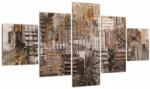 Mivali Tablou - Abstract, nuanțe maro, din cinci bucăți 125x70 cm (V023011V12570)