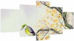 Mivali Tablou - Pasăre în copac, acuarelă, din cinci bucăți 150x80 cm (V024106V150805PCS)