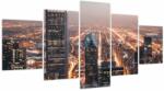 Mivali Tabloul cu metropolă luminată (cu ceas), din cinci bucăți 150x80 cm cu ceas (V020042V15080C)