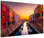 Mivali Tablou - Apus de soare, insula Burano, Veneția, Italia, dintr-o bucată 100x70 cm (V022657V10070)
