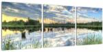 Mivali Tablou cu lac și trestie, din trei bucăți 90x30 cm (V021273V9030)