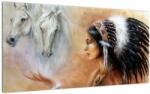 Mivali Tablou pe sticlă - Farmecele indienilor, dintr-o bucată 100x50 cm pe sticlă (V023319V10050GD)