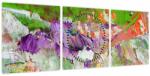 Mivali Tablou cu abstracție - pictura (cu ceas), din trei bucăți 90x30 cm cu ceas (V021290V9030C)