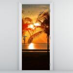 Mivali Fototapet pentru ușă - Palmieri la apus de soare (D020622D95205)