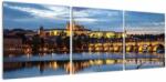 Mivali Tablou cu palatul din Praga și podul lui Carol, din trei bucăți 120x40 cm (V020970V12040)